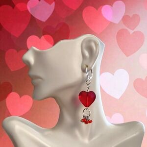 Elegant Red Heart Earrings